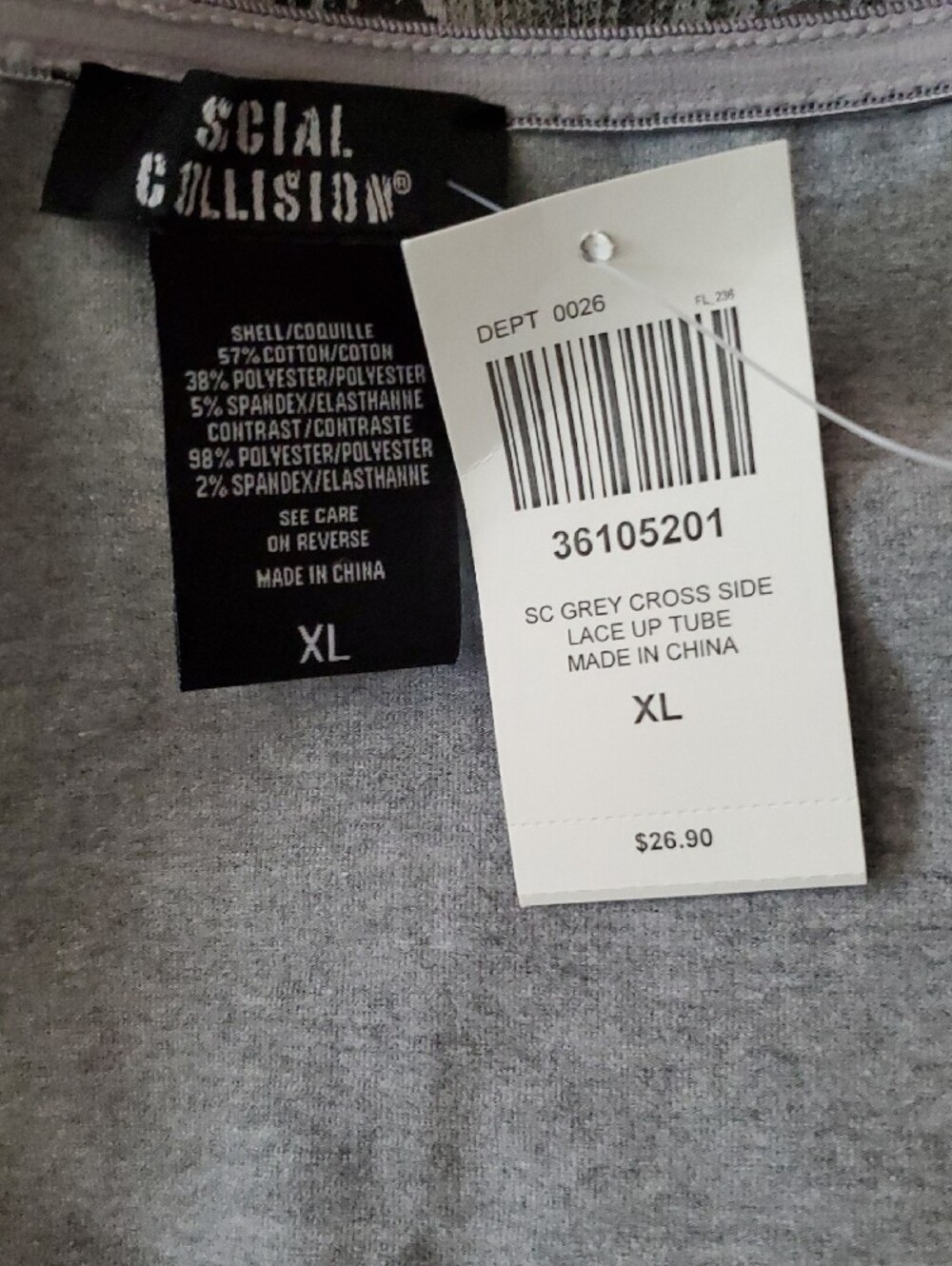 *NWT* Hot Topic Filigree Cross Girls Tube Top - Picture 15 of 16